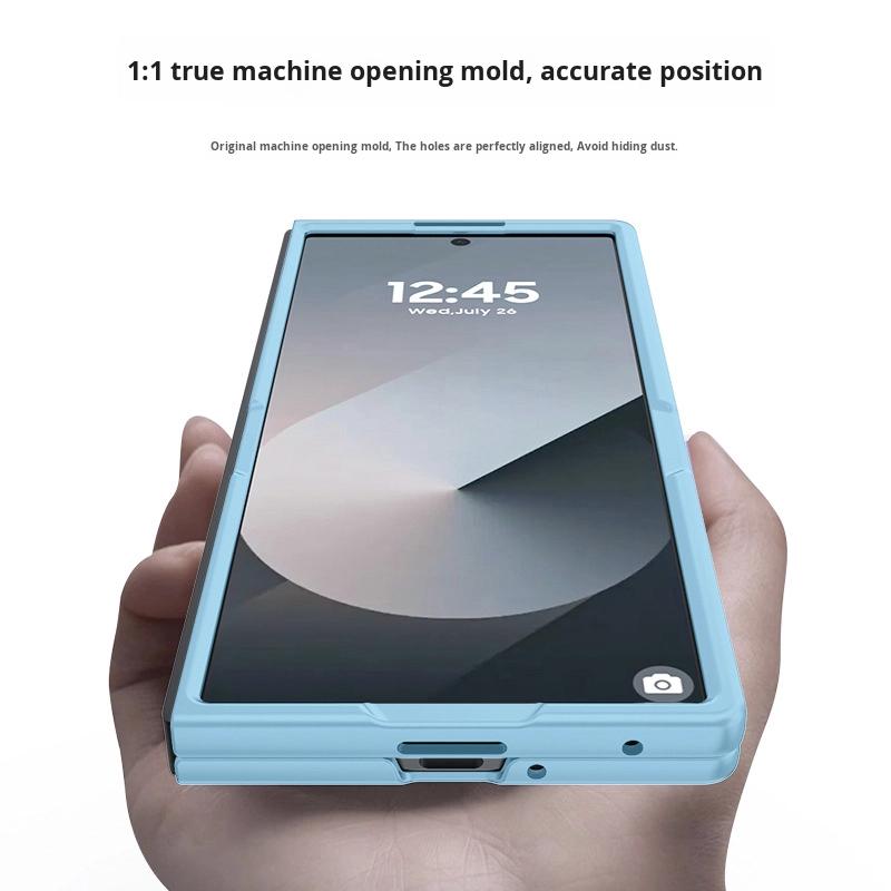 Ultra-Thin Luxury Protective Cover for Samsung ZFold7 Foldable Matte Skin Feel Oil Spray Leather Case with Shockproof Feature