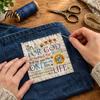 Beginners Crafting Materials 1/2Pcs Prayer Fabric Square, Religious Quilt Square with Text & Flower Sewing Projects Print, DIY Craft for Quilting