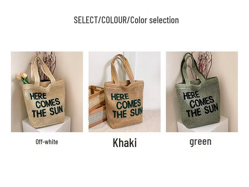 New Style Large Capacity Embroidered Straw Tote Bag