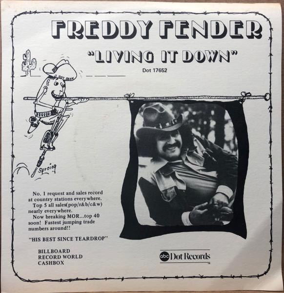 

7inch Record FREDDY FENDER - Living It Down DOA17652 ABC DOT 1976 US Country Used