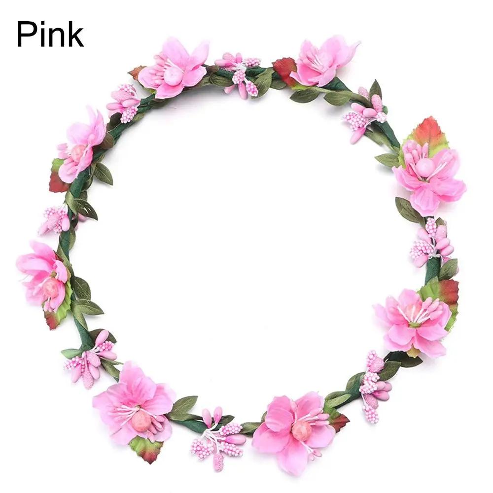 Couronne de Fleurs Mode Couronne de Fleurs Bohème Printemps Bandeaux pour Femmes Ruban Réglable Couronne Florale pour Filles Diadème de Mariée
