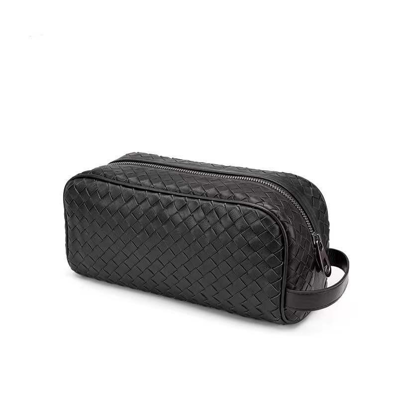Genuine Leather Woven Clutch Bag Men