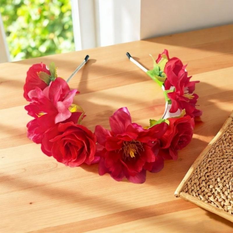 Premium Fabric Rose Headpiece Exaggerated Exaggerated Flower Hair Accessory Peony Hair Hoop Lightweight Floral Headband