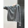 Bow Knit Cardigan Thickened Sweater Outerwear Women Autumn Winter New Style Loose Slouchy Sweet Top