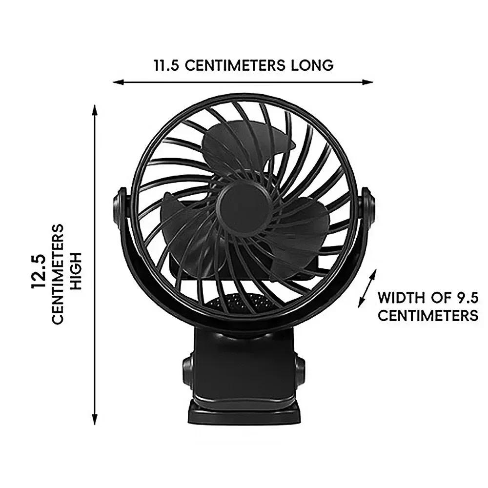 Rechargeable Fan 720° Rotating Hanging Clip Fan with Nightlight for Easy Portability Office Bedroom Dormitory Outdoor Small Fan