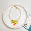 Pet Bowknot Adjustable Collar Cat Jewelry Pendant Princess Pearl Necklace Puppy Collar Decorative Dog Collar Accessories