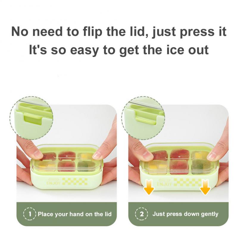Lisovací forma na ledové kostky s víkem a nádobou Silikonová nádoba na led 6 přihrádek Forma na výrobu ledu na pivo Rychlomrazící kuchyňský gadget