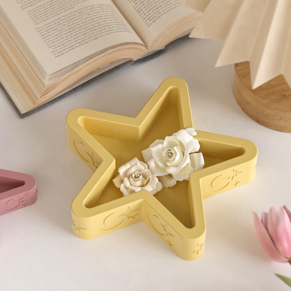 High Temperature Resistance Candlestick Mold Soft Plaster Molds Moon Tray Silicone Mold  Home Decor