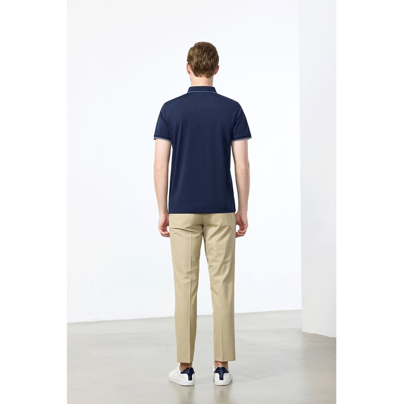 FORTEI Herren Polo-Shirt aus Seide-Leinen-Mischung, antibakteriell