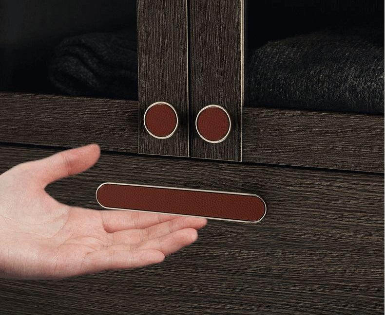 Furniture Hardware Bedroom Cabinet Kitchen Leather Handle