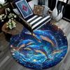 Dolphins Round Area Rug,Carpet Rug for Living Room Bedroom Sofa Playroom Decor,Non-slip Floor Mat