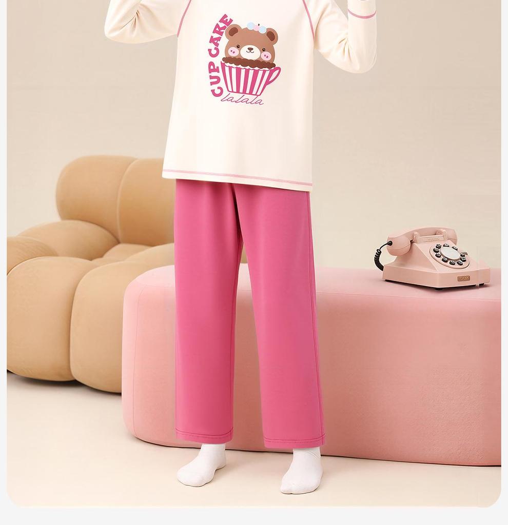 Mädchen Weicher Baumwoll-Pyjama-Set - Warme Herbst/Winter Lange Unterhosen und Hauskleidung.