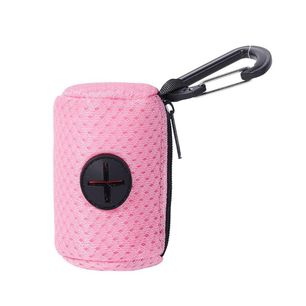 

Hanging Dog Poop Bag Holder Colorful Dogs Waste Bag Holder Dog Poo Bags Dispenser For Walking pink