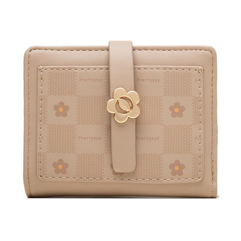 Wallet  PU Printed Zipper Folding Student Multi Slot Zipper Wallet