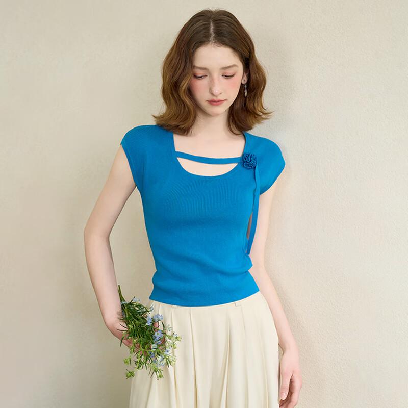 Xiyu Elegant Floral Design Knit Tank Top