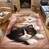 1ks Koberec s potiskem dvou roztomilých koťátek pro ložnici, obývací pokoj, k posteli, k pohovce, podlahová rohožka, moderní domácí dekorace, oblastní koberec, luxusní dárek