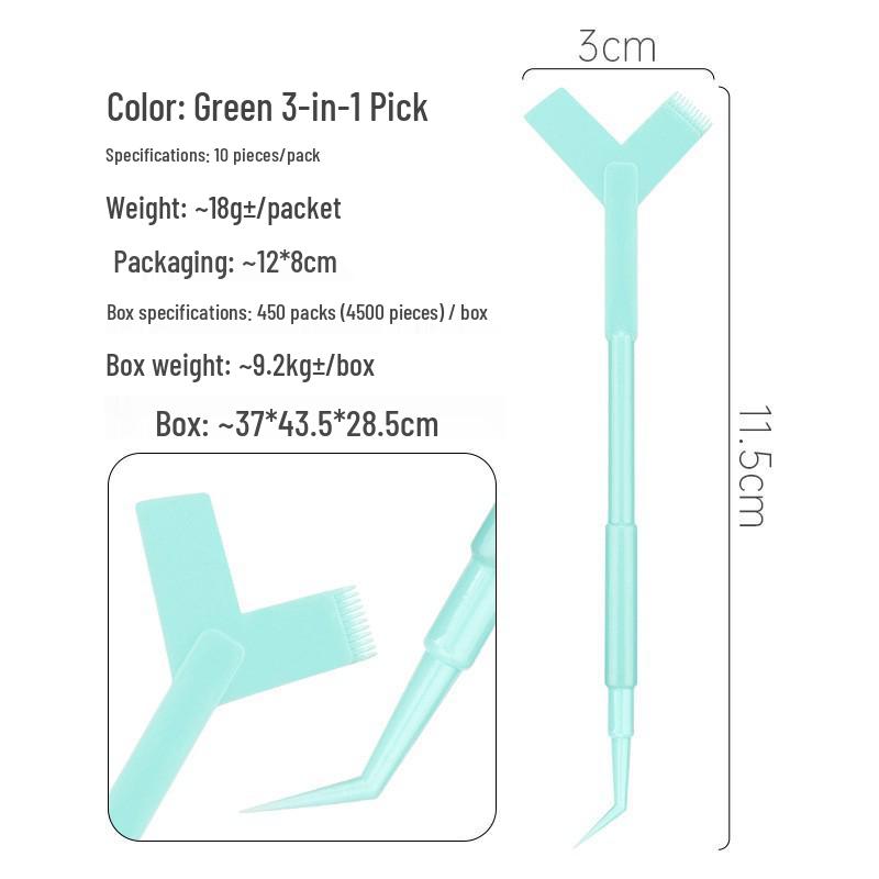 3-in-1 Eyelash Curler & Eyebrow Brush Comb Set (10 Pieces)