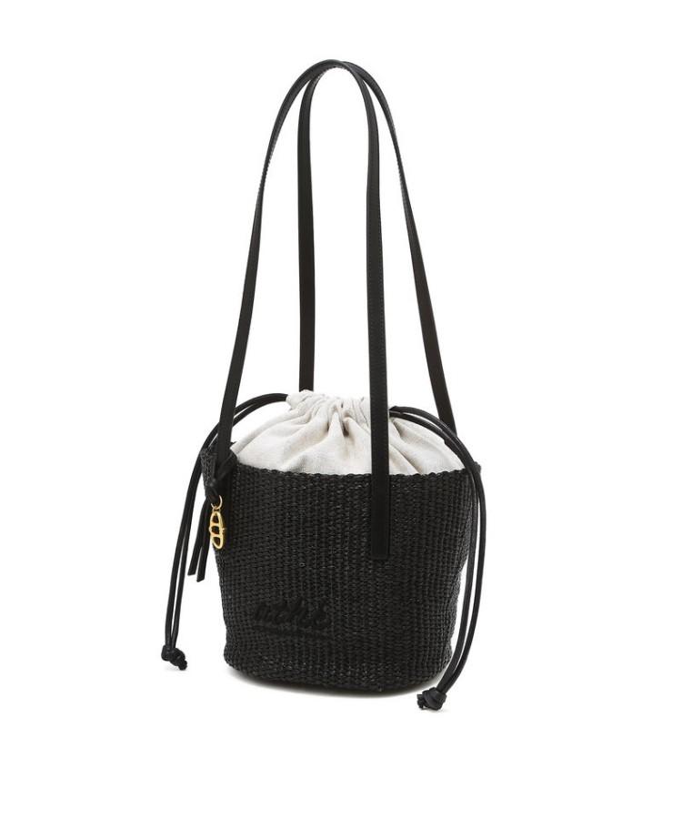 Athe Vanessabruno Black Raffia Shoulder Bag S Aaba6F802Bk