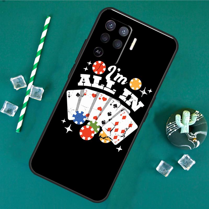 Poker Cards Case For Oppo A60 A40 A80 A16 A76 A96 A18 A38 A58 A78 A98 A91 A15 A17 A74 A94 A54 A57S Cover