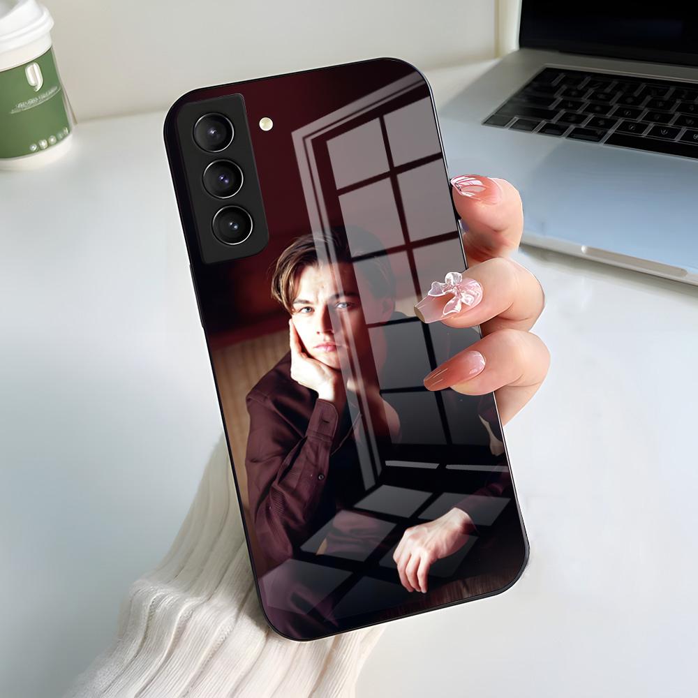 H-handsome L-Leonardo Phone Case For Samsung S26 S25 S24 FE S23 S22 S21 Plus S20 Ultra Note20Ultra Black Glass Cover