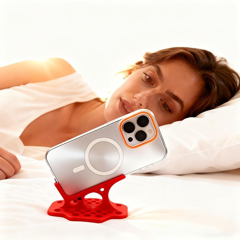 Supporto Ergonomico per Telefono con Impugnatura Antiscivolo e Altezza Regolabile - Caratterizzato da una Base Curva Robusta, Gambe Pieghevoli/Non Pieghevoli