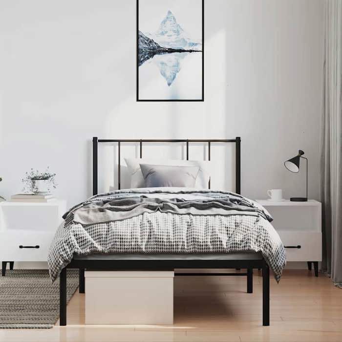 VidaXL Metal Bed Frame with Black Headboard 100x190 Cm 352474