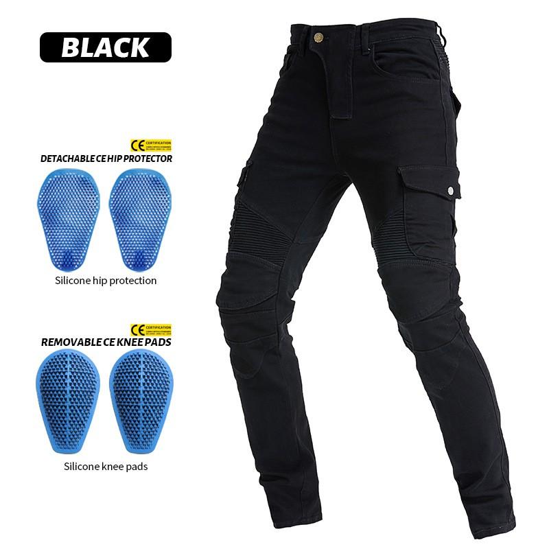 VOLERO Motorcycle Riding Jeans Protective Motorbike Pants Riders Silicone Padded Racing Trousers