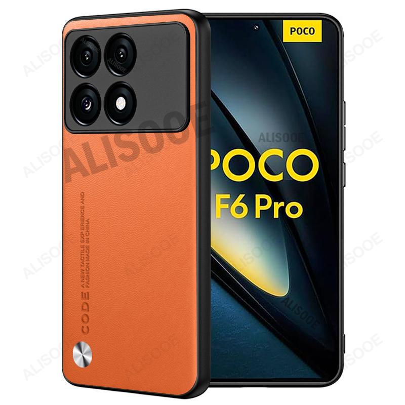 Etui dla POCO F6 Pro 5G Etui Luksusowa Tekstura Włókna Węglowego PU-Skórzane Pokrowiec Ochronny dla Xiaomi POCO F6 Pro Capa