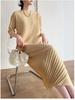 Original Design High-End Pleated Plus Size Loose Casual Dress - Light Luxury, New Spring Arrival
