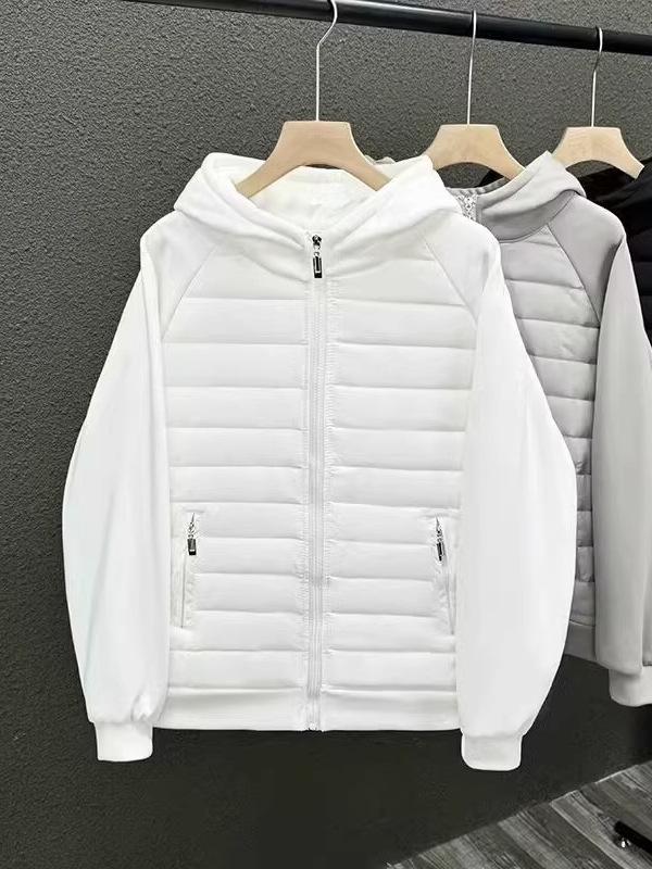 Men's Trendy Hooded Patchwork Jacket - Fleece-Lined, Lightweight, Autumn/Winter 2024 Arrival