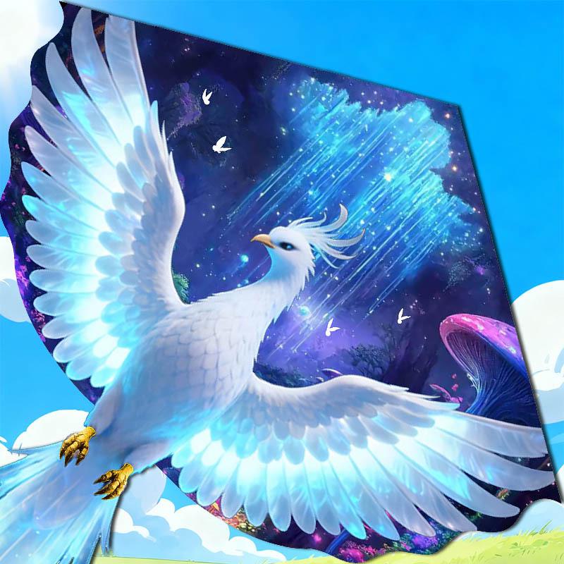 Weifang Auspicious Bird Phoenix Kite - Large Triangle Kite for Children and Adults, Peacock Design.