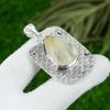 Natural Golden Rutile Gemstone Jewelry 925 Sterling Silver Pendant For Girls