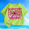 Boys and Girls' Fashionable Demon-hunting Girl Group SAJABOYS Boys' Group Shirt, Summer Children's Loose Pure Cotton T-shirt