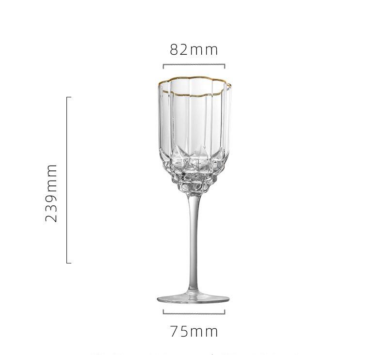 1PC Gold Diamond Red Wine Glass European Light Luxury Crystal Glass Household Tall Champagne Cup Whiskey Foreign Wine