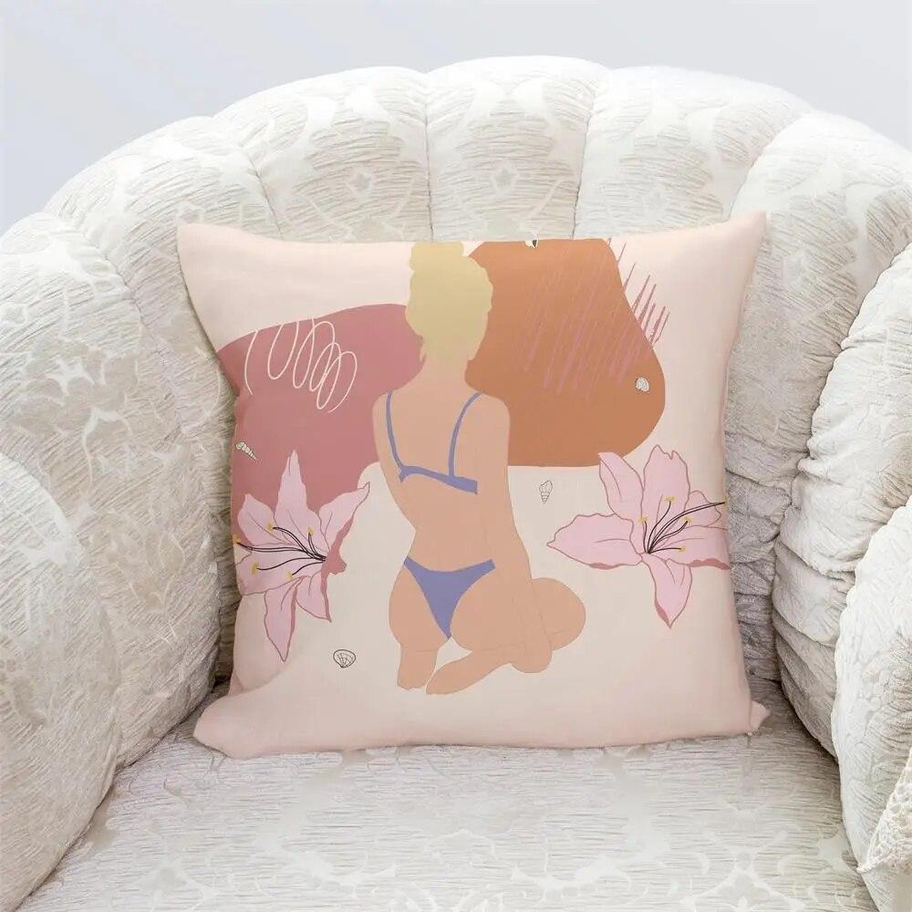 Bedroom Living Room Home Cushion Cover Geometric Abstract Pillowcase Modern Office Decor