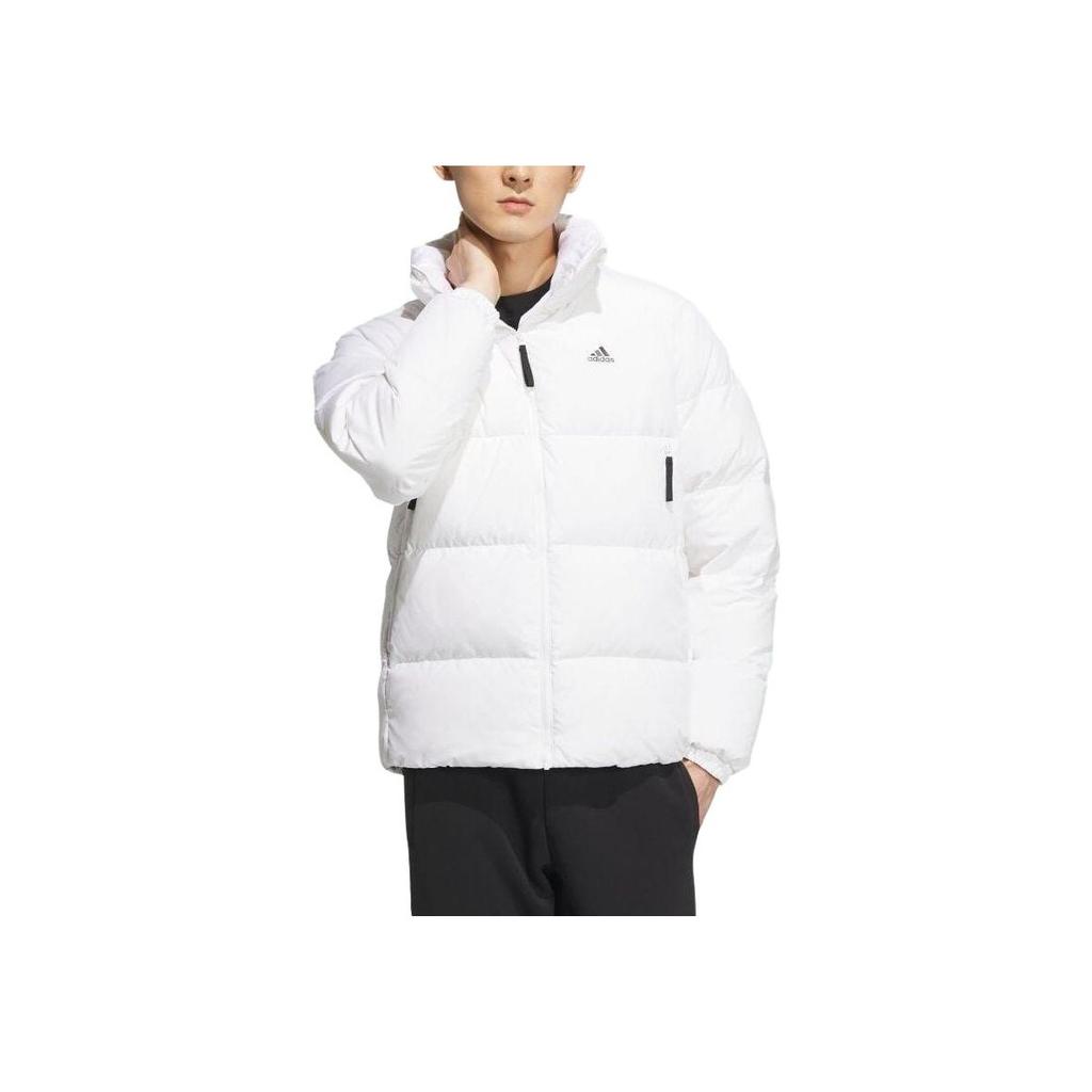 Adidas Solid Color Zip Jacket With Stand Collar Men Jackets White IT8724