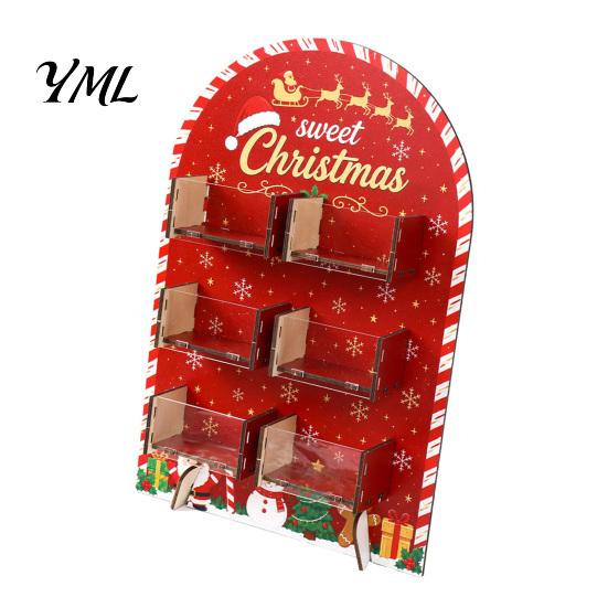 Multi Layer Candy Storage Container Christmas Tree Wooden Display Stand, Acrylic Drawer Organizer for Clear Sweets Party Dessert Table, Holiday Treat