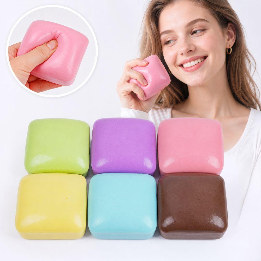 Anxiety Relief Square Bread Squeeze Toy Small Toast Decompression Pinch Toy Office Gift