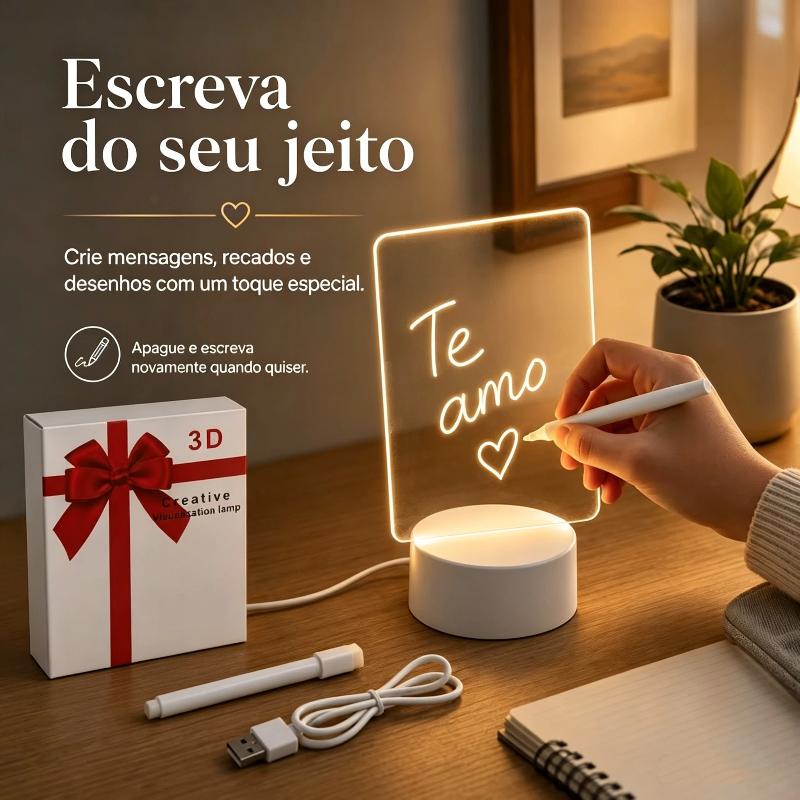 3D Acrylic Led Lamp For Writing Messages Notes And Drawings With Erasable Pen Room Decor Desk Accessory Gift