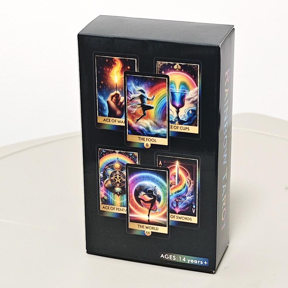 10.3*6cm Rainbow Tarot Deck 78 Colorful Tarot Oracle Cards Illustration Divination Wisdom Oracle Cards RWS System for Beginners