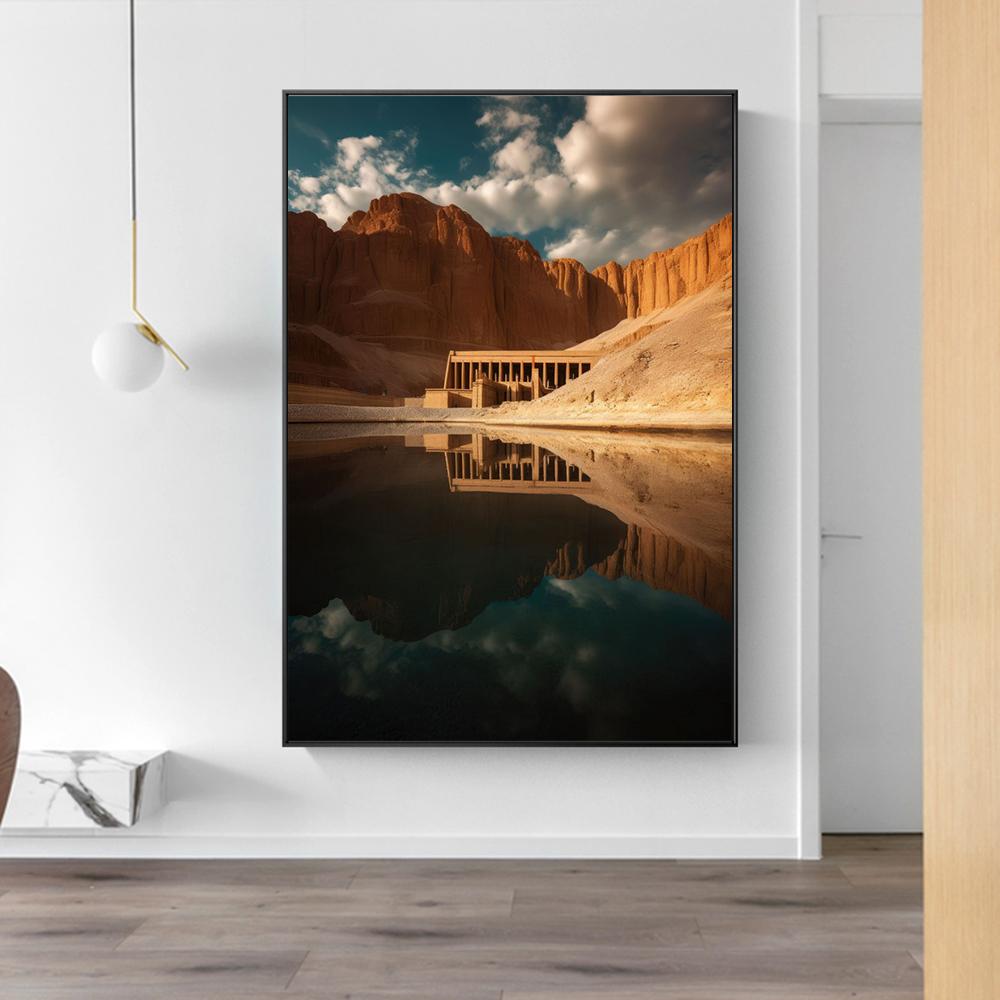Ancient Egyptian Building Pyramid Prints Poster Canvas Painting Modern Wall Art Pictures For Living Room Bedroom Home Decoration