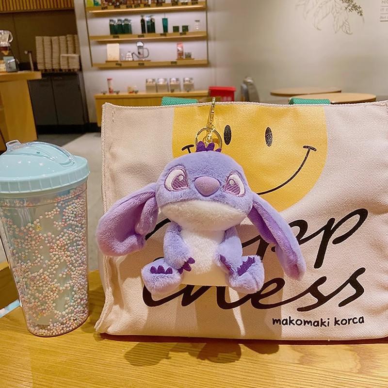 New Plush Stitch Cute Couple Bag Doll Doll Pendant School Bag Pendant Cartoon Keychain Gift Toy Anime Peripheral