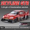 Alloy Gtr34 Car Model With Lights Sound Steering For Kids Toy Collection