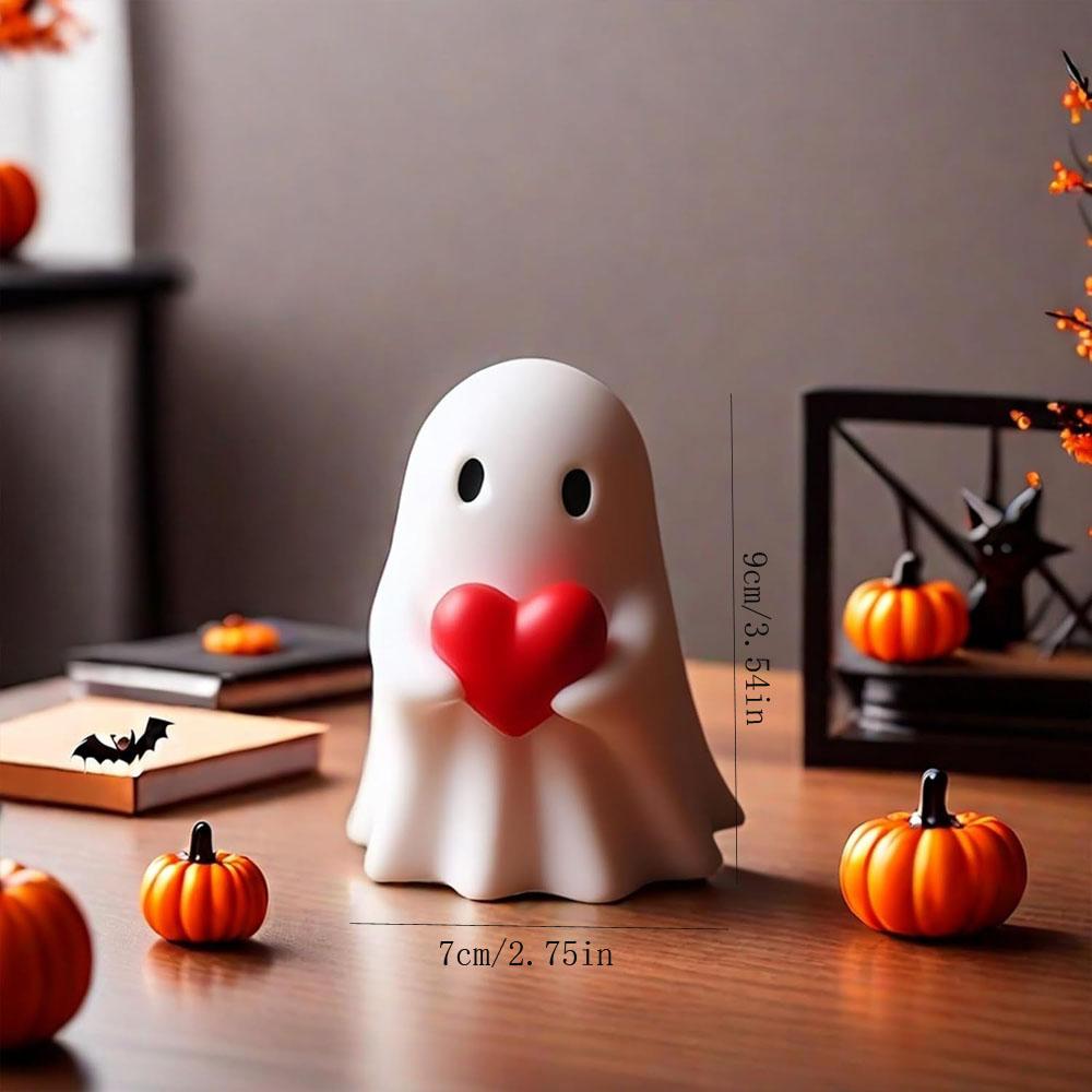 Halloween Ghost Figurine - Spooky Resin Ghost Statue, Cute Finger Ghost Ornaments, Perfect for Indoor & Porch Halloween Decor