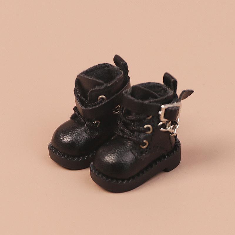 Ob11 Casual Chain Boots Shoes Leather Boots Molly Sister Head Shoes GSC Plain Doll Shoes Doll Accessories 1/12bjd Shoes New
