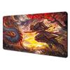 Flame Dragon and Samurai Battle Design Mouse Pad Desk Mat NonSlip Stitched Edge office mat Gaming pad Computer mouse pads