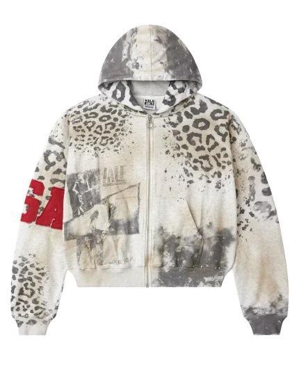 Europe, America 2025 American Graffiti Printing Men's and Women's Loose Casual Zipper Hooded Sweater Trendy Brand