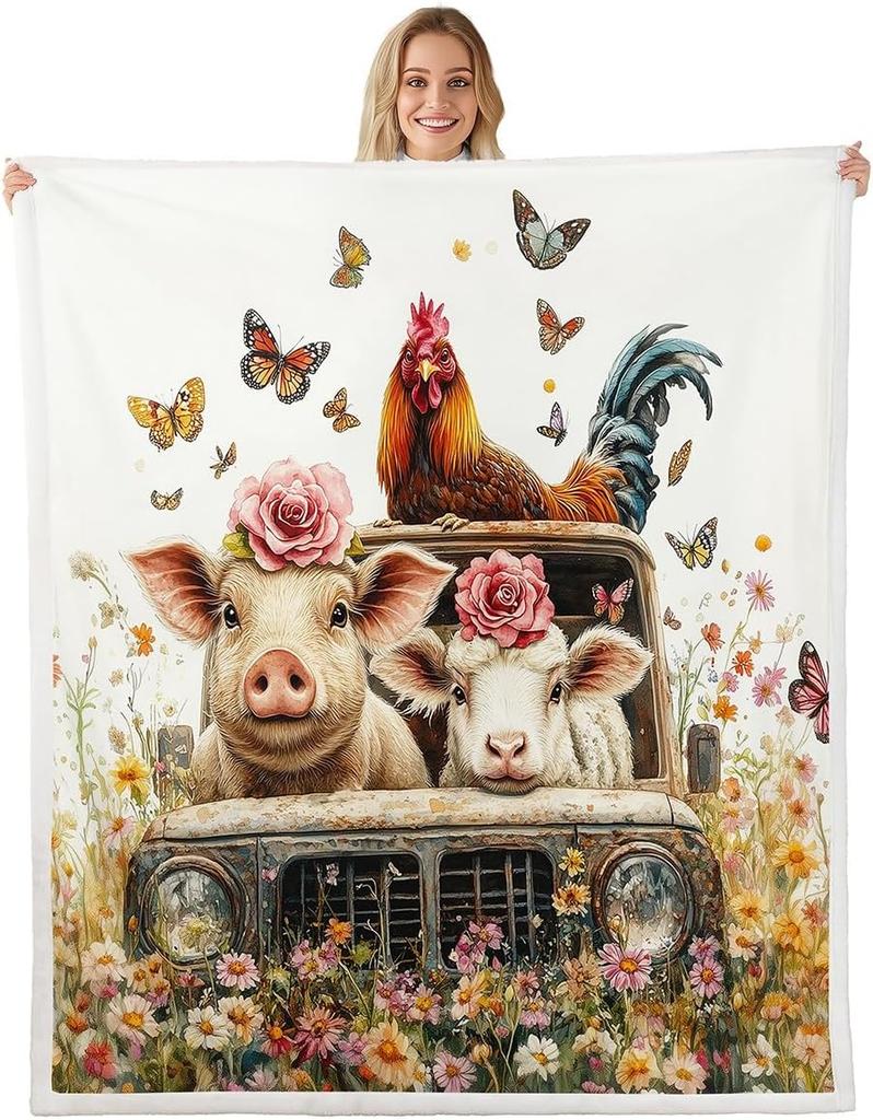 GUOYU Blanket Boys Girls Japanese Style Plush Blanket for Bed Sofa Couch Japanese Ukiyoe Sherpa Blanket Cherry Blossoms Fleece Throw Blanket