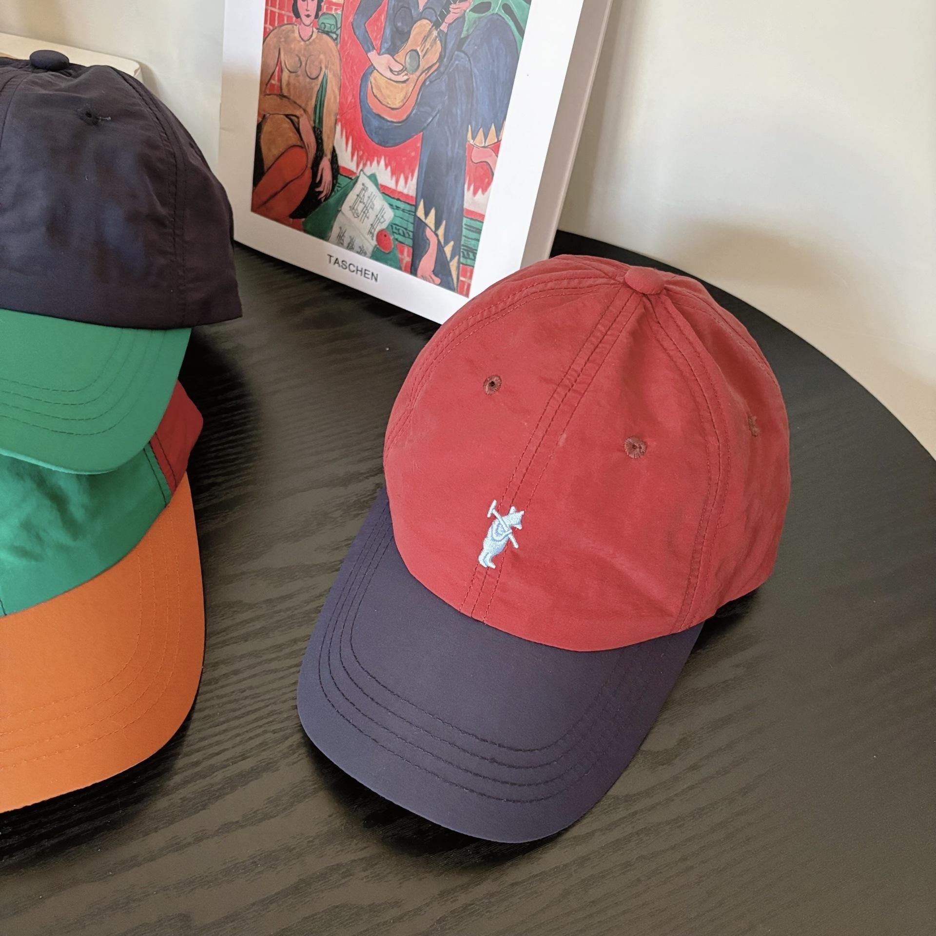 

Spring and summer outdoor light and quick-drying breathable baseball cap female face small casual color matching cartoon embroidery cap M（56-58cm）