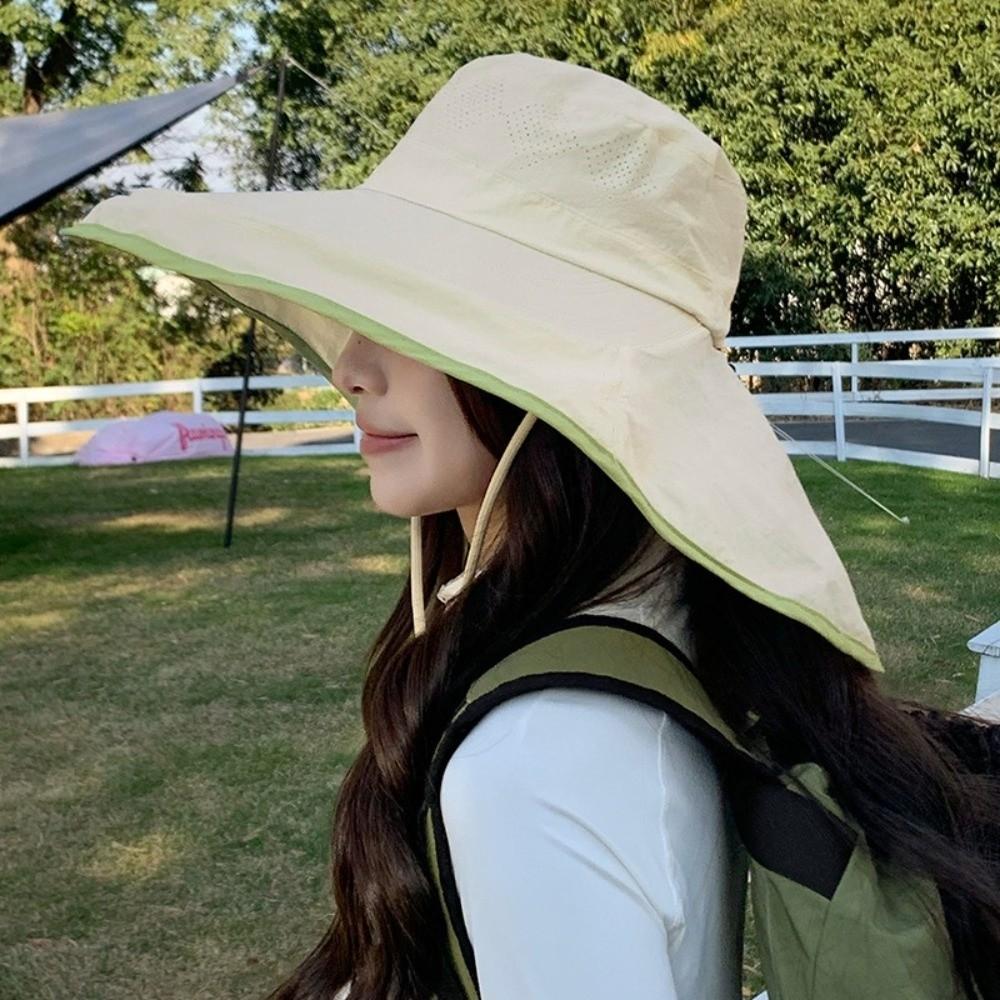 Breathable Sunshade Shawl Cap Solid Color Neck Cover Hiking Cap Fashion Neck Protection Hat  Spring